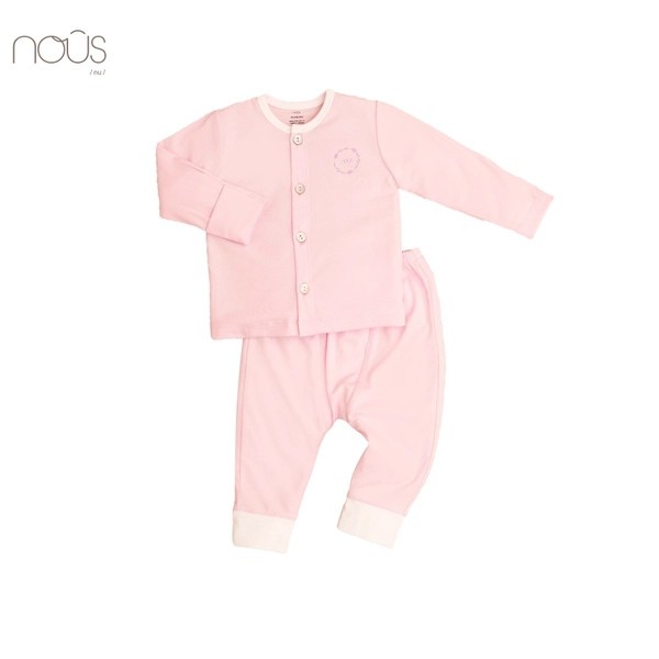 Nous - Bộ dài tay Nous cài thẳng - Hồng - Newborn - BDT16600201