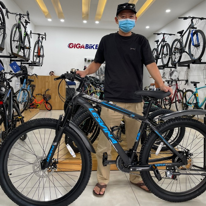Xe đạp địa hình khung nhôm MTB Lesvina M27051G phanh đĩa bánh 27,5 inch