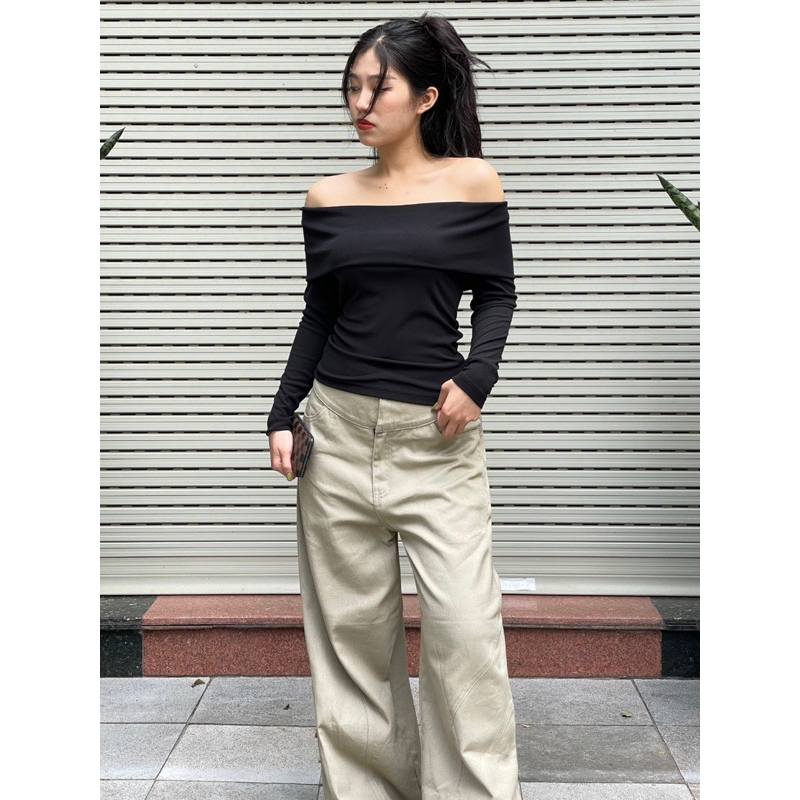 ÁO LEN TĂM TRỄ VAI THU ĐÔNG SEXY - CT222