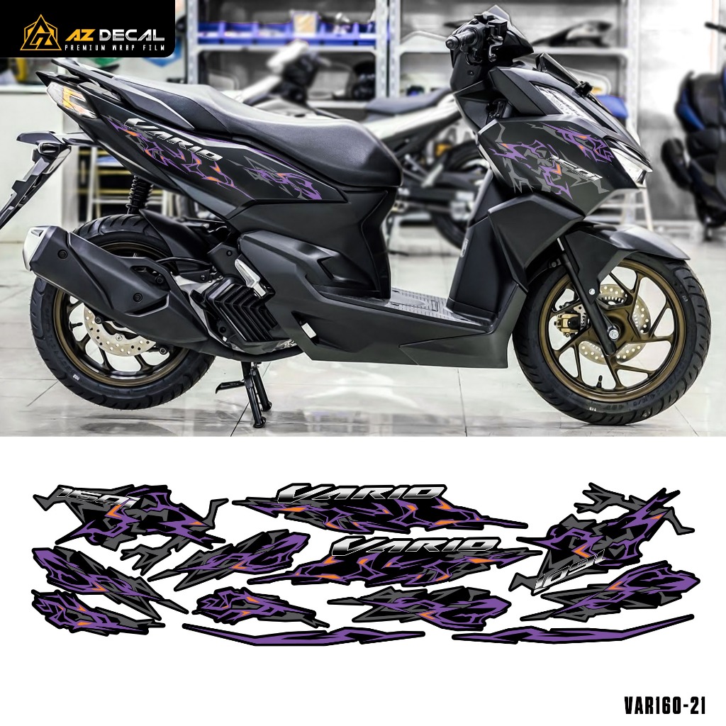 Decal Rời Dán Xe Vario 160 2023 Mẫu Tia Sét | VAR160-21 | Team Tem Hình Dán Xe Máy Chống Thấm Nước Chống Xước