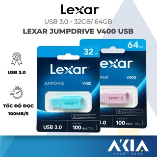 Usb lexar jumpdrive v400 32gb/ 64gb, chuẩn usb 3.0, tốc độ đọc 100mb/s, chính hãng bảo hành 2 năm