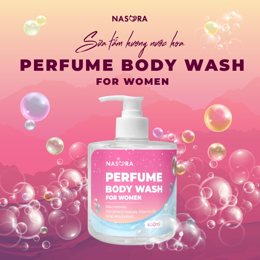 [GIÁ ƯU ĐÃI TRẢI NGHIỆM] Sữa Tắm Trắng Da Dưỡng Ẩm Giảm Mụn Giảm Thâm Nám NASORA Perfume Body Wash 400ml