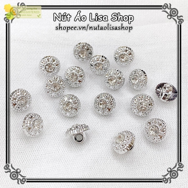 Combo 20 Nút Áo Lisa Shop, cúc sơ mi màu bạc 1.3cm