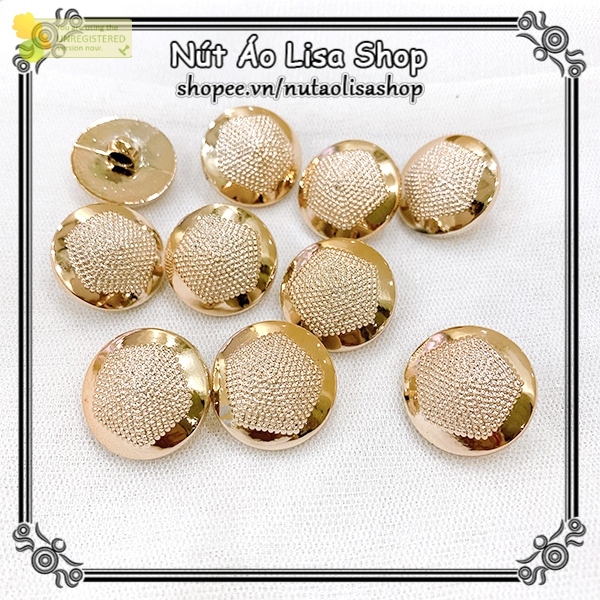 Combo 10 Nút Áo Lisa Shop Màu Vàng Sang trọng cho áo vest 2cm