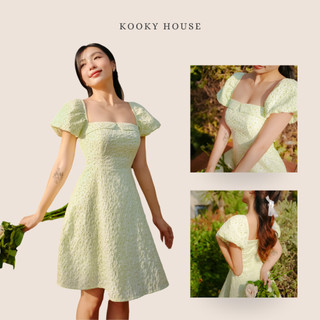 Kooky house - đầm donna dress - đầm hoa dáng ngắn thiết kế cổ vuông tay chuông nữ tính, nhẹ nhàng