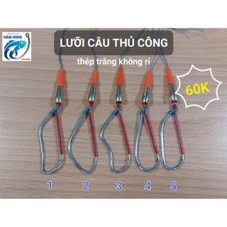 Lưỡi câu cá lóc thủ công Thép trắng 1li8