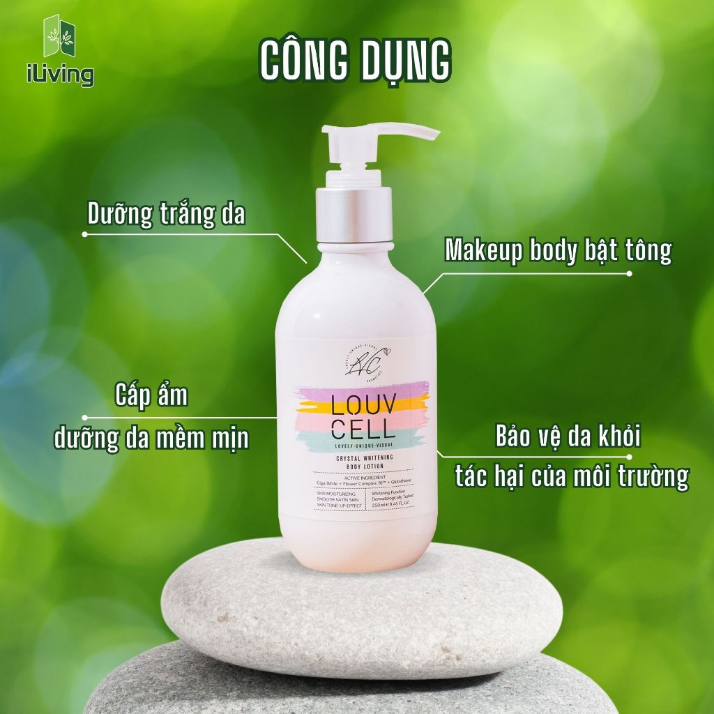 Bộ kem dưỡng ẩm trắng da body Louv Cell Crystal Whitening Body Lotion  ILIVING-LOUDTBTC