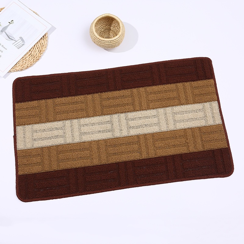 Thảm Lau Chân Chất Liệu Nỉ Hình Kẻ Sọc Chống Trượt 40x60cm - Thảm Chùi Chân Nhà Bếp Loại Tốt