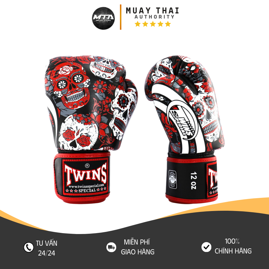 Găng Boxing Twins FBGVL3-53 Los Muertes Boxing Gloves – Đỏ