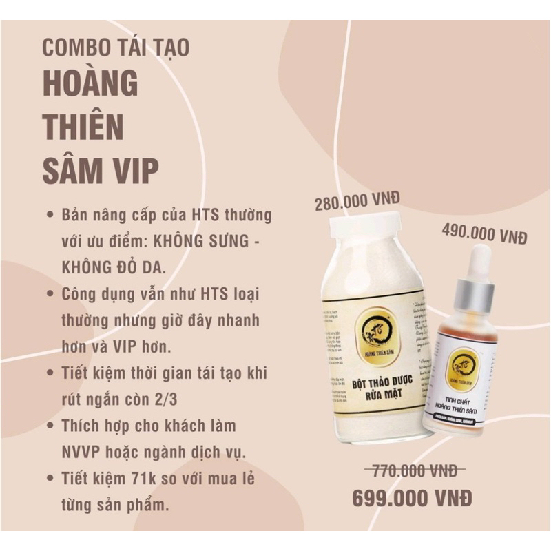 Combo Hoàng Thiên Sâm Vip 30ml Và Bột Rửa Mặt Giảm Mụn Thâm Rỗ - Giúp thúc đẩy quá trình tái tạo da nhanh hơn - LE’PEAU
