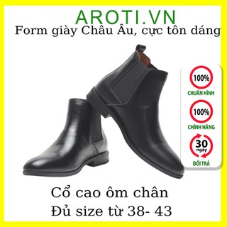 Giày boots nam Chelsea Boots Classic đế khâu-CB548Nhám sp2