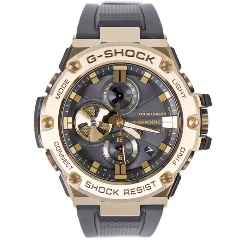 Đồng Hồ Năng Lượng Mặt Trời Nam Casio G-Shock WATCHSTORE GST-B100GB-1A9DR Mặt Kính Khoáng 53.8mm, Dây Nhựa Cao Cấp