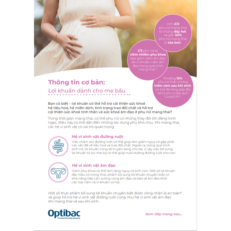 Men vi sinh OptiBac Probiotics For Pregnancy cho mẹ bầu và con bú cải thiện tiêu hoá, miễn dịch, viêm phụ khoa