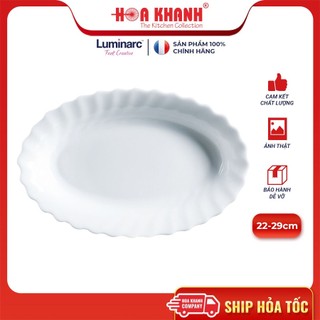 Đĩa Oval Thủy Tinh Luminarc Diwali Trianon Trắng 22cm đựng thức ăn, cường lực, kháng vỡ - 1 đĩa - N3648