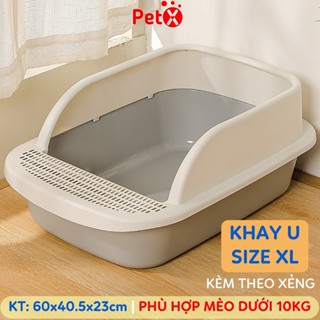 Khay vệ sinh mèo cỡ XL khay U to cho mèo đến 10kg