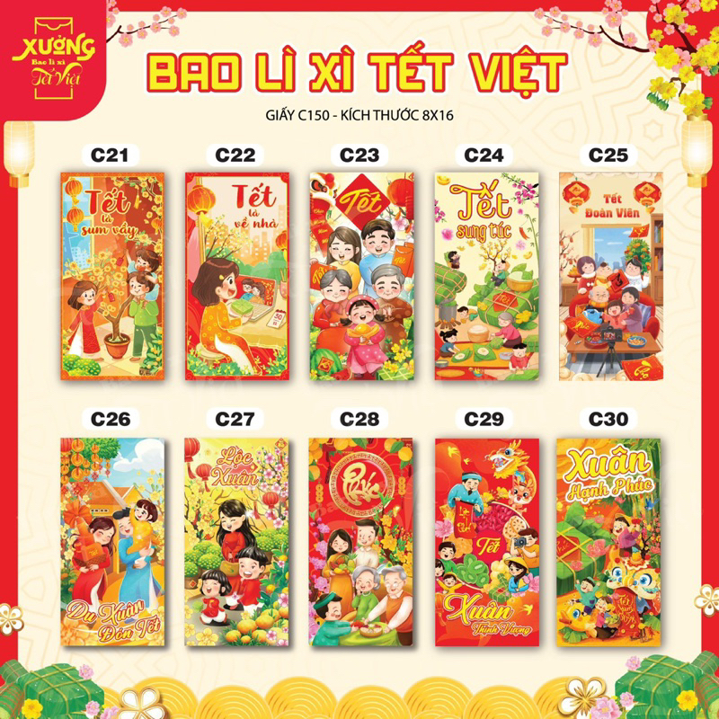 BAO LÌ XÌ CHÚC TẾT 2024 MẪU MÃ SIÊU ĐẸP - 90 MẪU THIẾT KẾ CỰC ĐẸP Ý NGHĨA 🧧