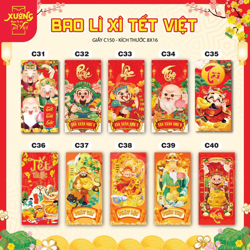 BAO LÌ XÌ CHÚC TẾT 2024 MẪU MÃ SIÊU ĐẸP - 90 MẪU THIẾT KẾ CỰC ĐẸP Ý NGHĨA 🧧