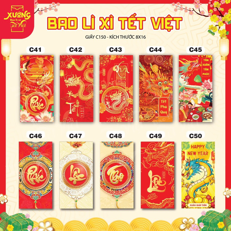 BAO LÌ XÌ CHÚC TẾT 2024 MẪU MÃ SIÊU ĐẸP - 90 MẪU THIẾT KẾ CỰC ĐẸP Ý NGHĨA 🧧