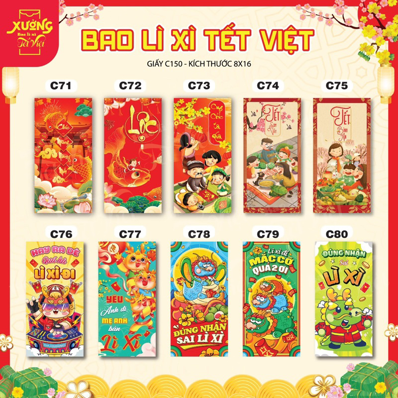 BAO LÌ XÌ CHÚC TẾT 2024 MẪU MÃ SIÊU ĐẸP - 90 MẪU THIẾT KẾ CỰC ĐẸP Ý NGHĨA 🧧