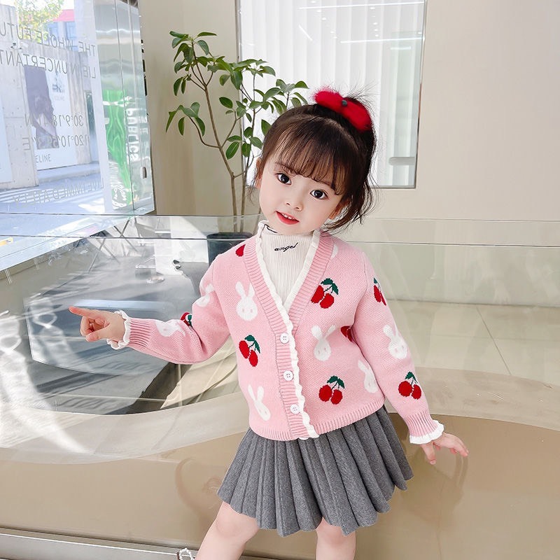 BST Áo Cardigan Họa Tiết Dâu Gấu, Cherry Cho Bé Gái - Jumping Beans Official Store