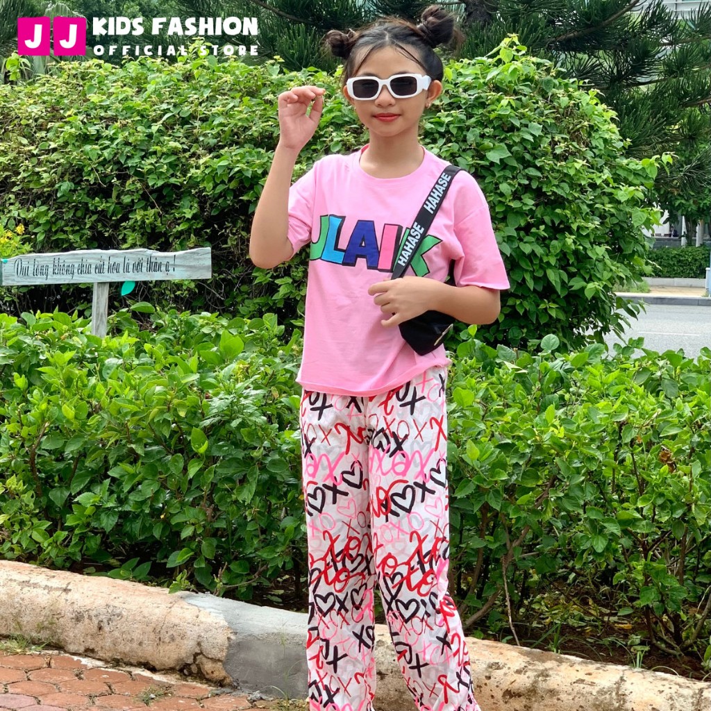 Set quần áo cho bé gái cotton 4 chiều, họa tiết dễ thương, thoáng mát size đại  | J Kids Fashion