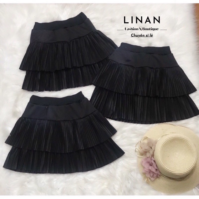 Chân váy dập ly 2 tầng umy - LINAN