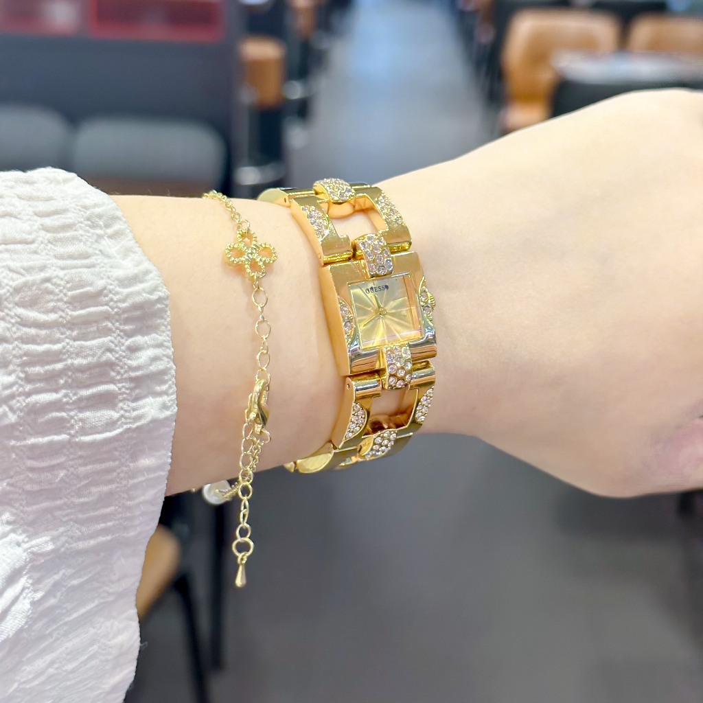 Đồng Hồ Nữ OS vuông xích 2 màu sang trọng (Kèm hộp xinh + dụng cụ cắt dây + pin thay)
