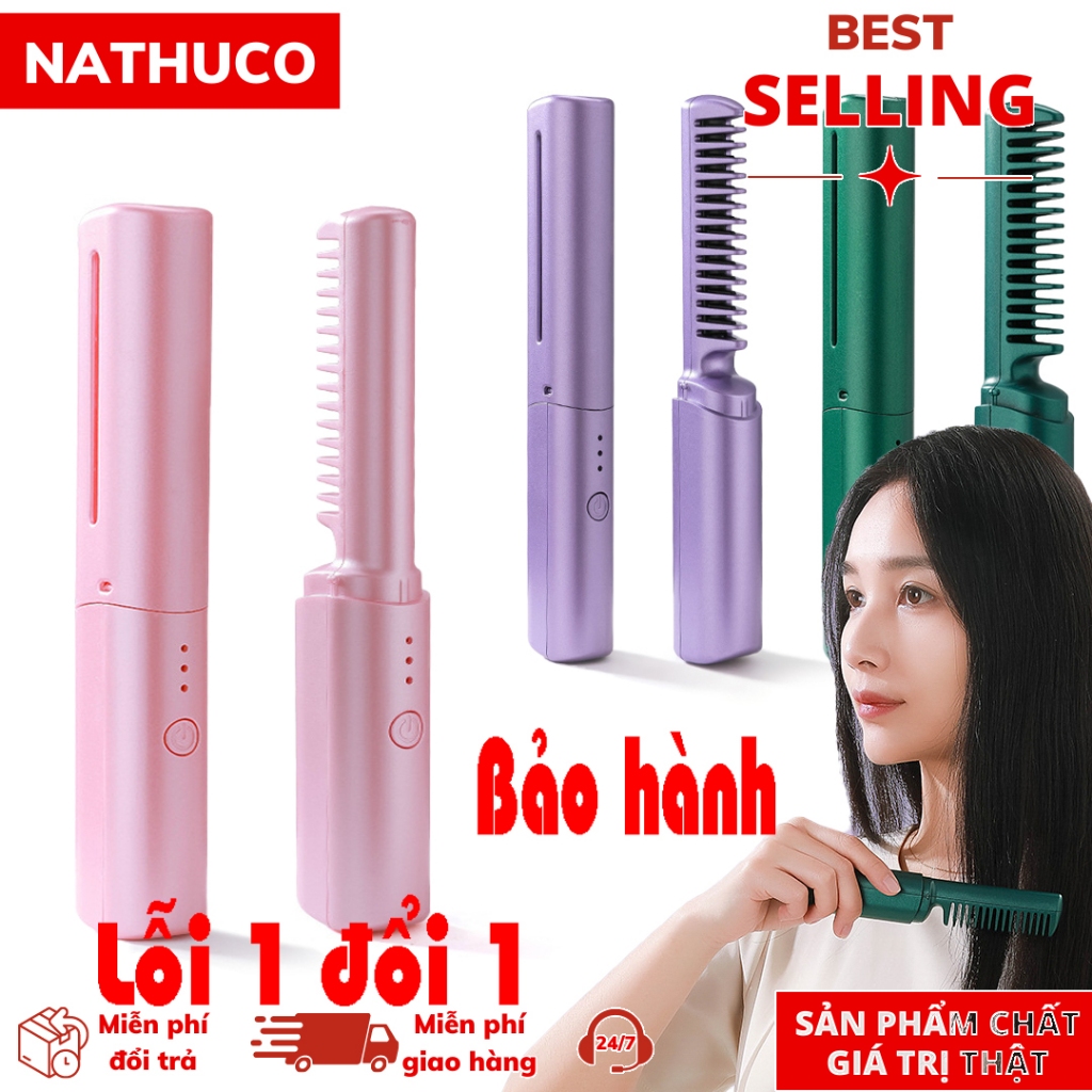 Lược điện không dây chải tóc tạo kiểu, uốn tóc đa năng không dây