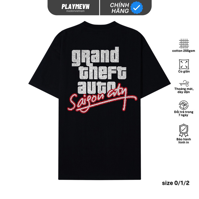 Áo Thun Playmevn “Grand Theft Auto Saigon City” unisex/ Black
