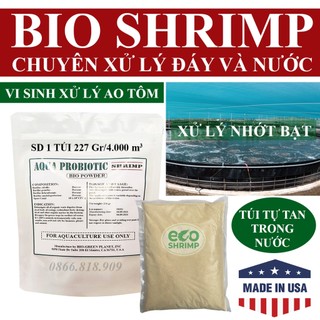 1 gói 227gr vi sinh mỹ bio shrimp xử lý nước và làm sạch đáy ao nuôi tôm