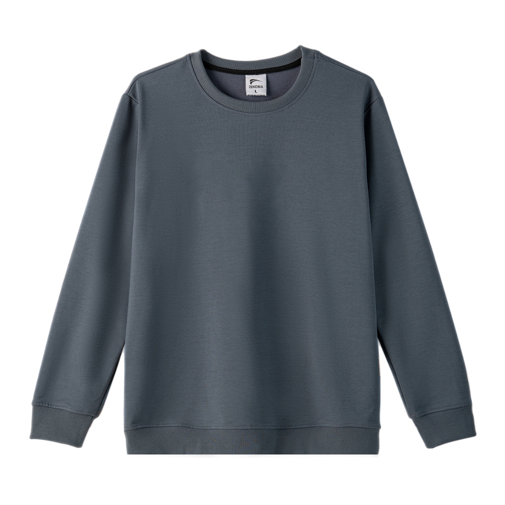 Áo Nỉ Nam Dài Tay Thu Đông ZENOMA Sweater Cotton Fom Basic Cao Cấp Dày Dặn Ấm Không Bai Xù – D054