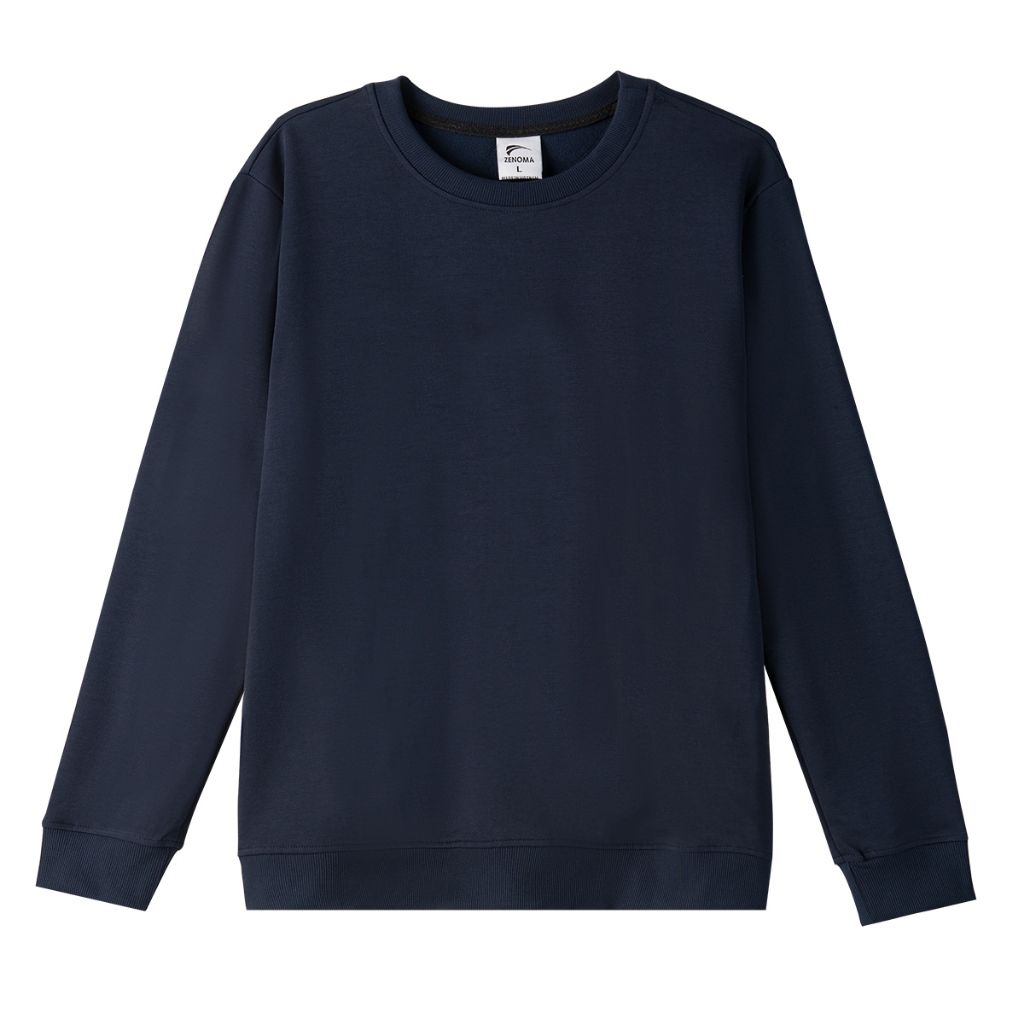 Áo Nỉ Nam Dài Tay Thu Đông ZENOMA Sweater Cotton Fom Basic Cao Cấp Dày Dặn Ấm Không Bai Xù – D054