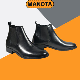 Giày boots da nam Manota boots tăng chiều cao thời trang cao cấp BT28