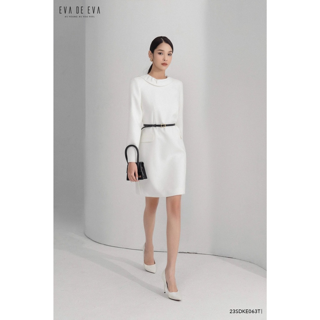 Đầm trắng tay dài Eva de Eva 23SDKE063T