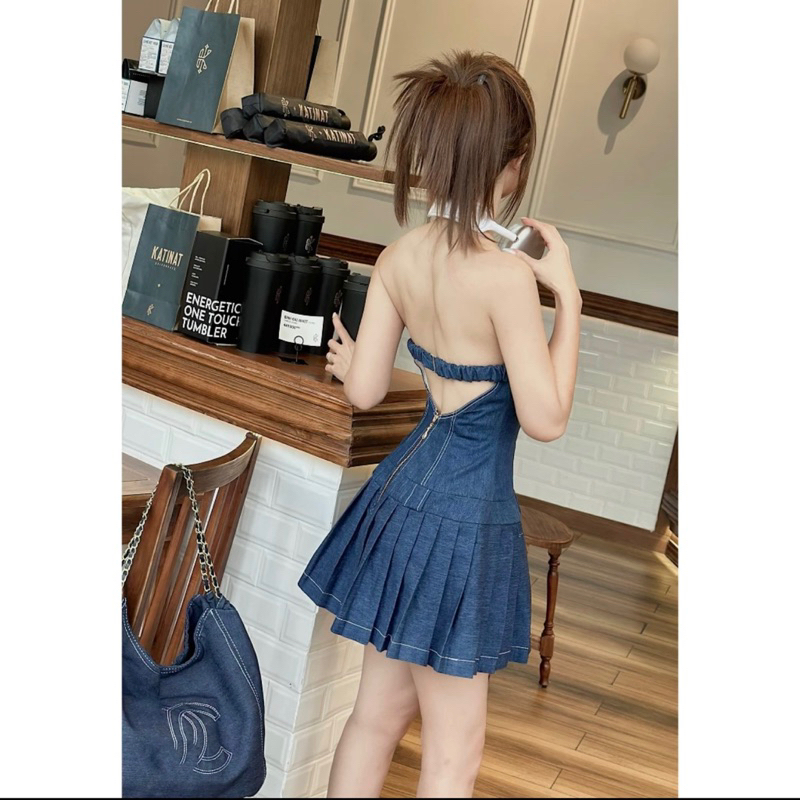 Pass Váy jean cup ngực newtag HAH Sz S