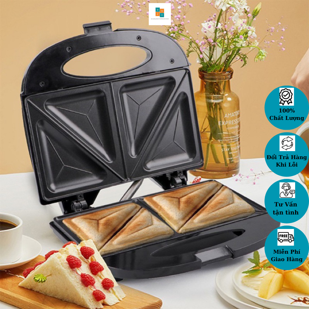 🔥FREESHIP🔥Máy nướng bánh mì, máy kẹp bánh sandwich, nhỏ gọn, nướng bánh siêu tốc, cho bạn bữa sáng nhanh, tiện lợi