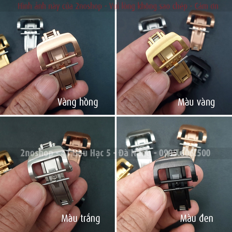 Khóa bướm kiểu gập cho dây da silicon đồng hồ Richard Mille có thể khắc logo Hamilton Orient Star Patek Philippe - K2307