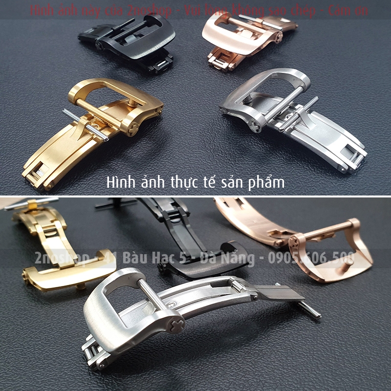 Khóa bướm kiểu gập cho dây da silicon đồng hồ Richard Mille có thể khắc logo Hamilton Orient Star Patek Philippe - K2307