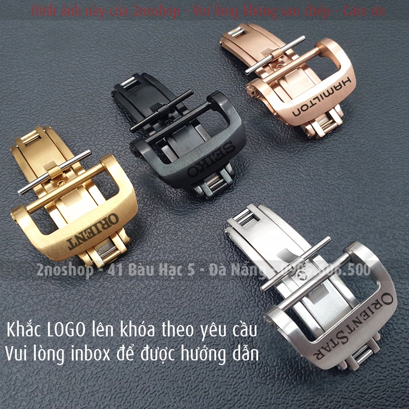 Khóa bướm kiểu gập cho dây da silicon đồng hồ Richard Mille có thể khắc logo Hamilton Orient Star Patek Philippe - K2307