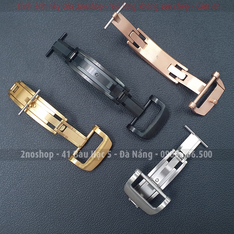 Khóa bướm kiểu gập cho dây da silicon đồng hồ Richard Mille có thể khắc logo Hamilton Orient Star Patek Philippe - K2307