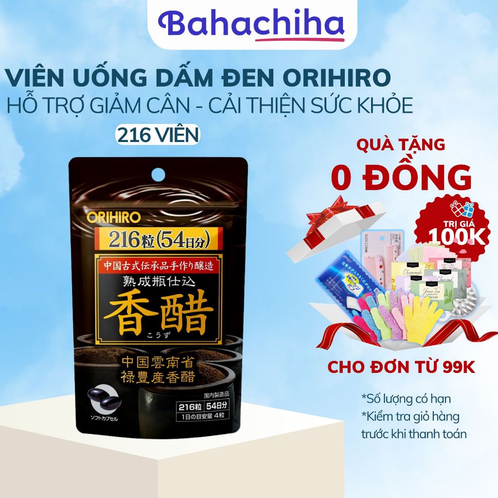 Viên uống giấm đen giảm cân Orihiro 216 viên Nhật Bản - Bahachiha