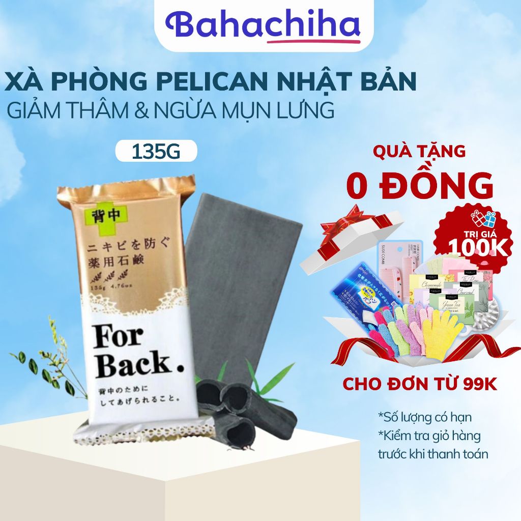 Xà Phòng Tắm Ngăn Ngừa Và Giảm Mụn Lưng Pelican For Back Medicated Soap Bar 135g - Bahachiha