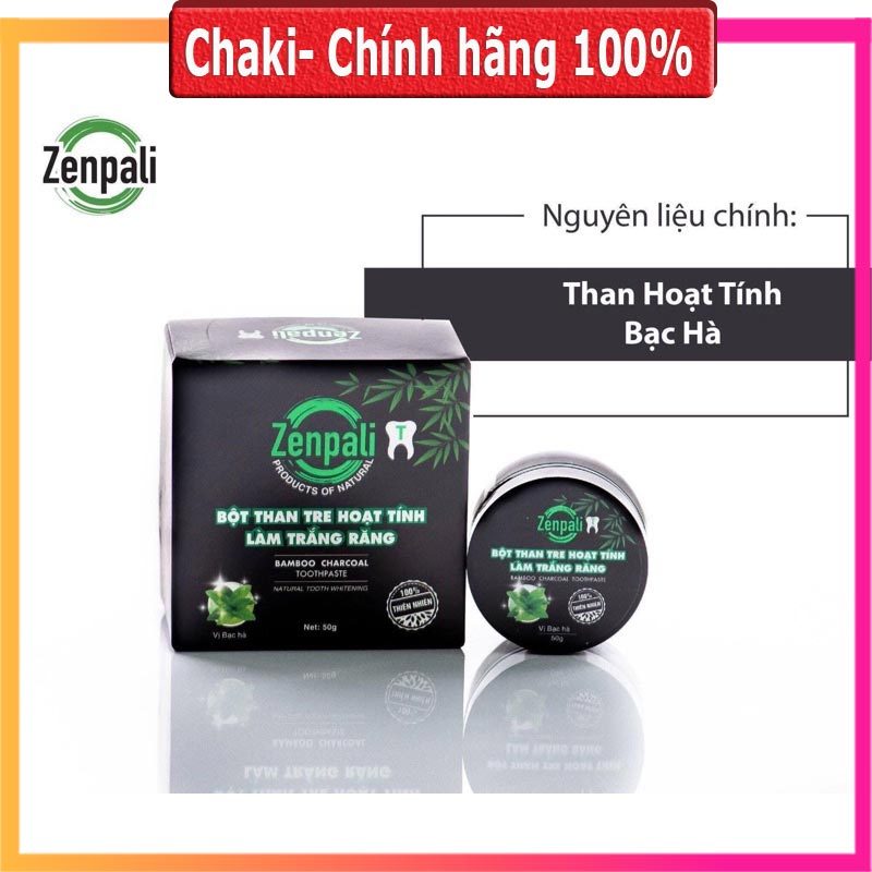 Zenpali - Bột than tre hoạt tính làm răng trắng Bật Tông chính hãng 100% Zenpali ( Mua 3 Tặng 1) có Giới Hạn