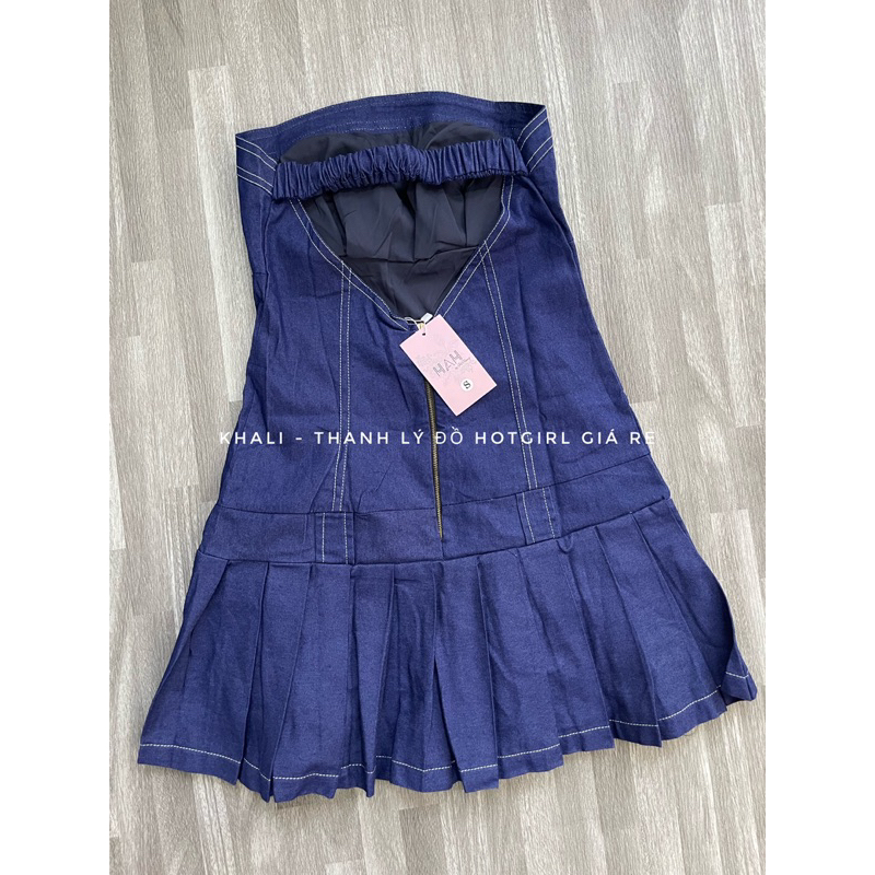 Pass Váy jean cup ngực newtag HAH Sz S