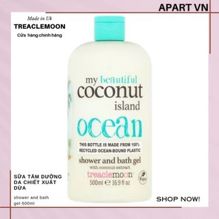 Gel tắm Treaclemoon tinh dầu Dừa dưỡng ẩm da 500ML