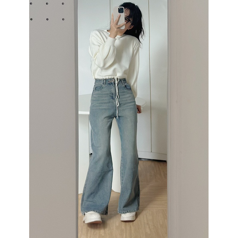 Quần jeans suông hơi loe QC 7317 - Eighteen Again