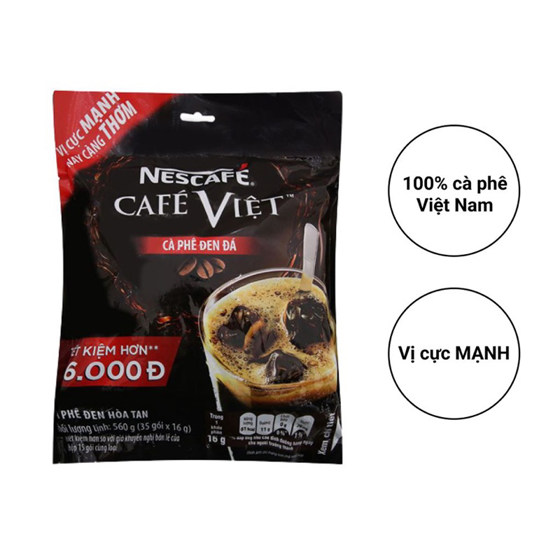 Combo 2 bịch Cafe đen hoà tan Nescafe’ Cafe’ Việt