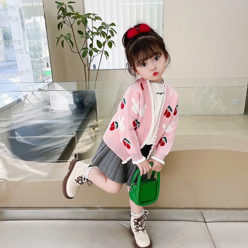 BST Áo Cardigan Họa Tiết Dâu Gấu, Cherry Cho Bé Gái - Jumping Beans Official Store