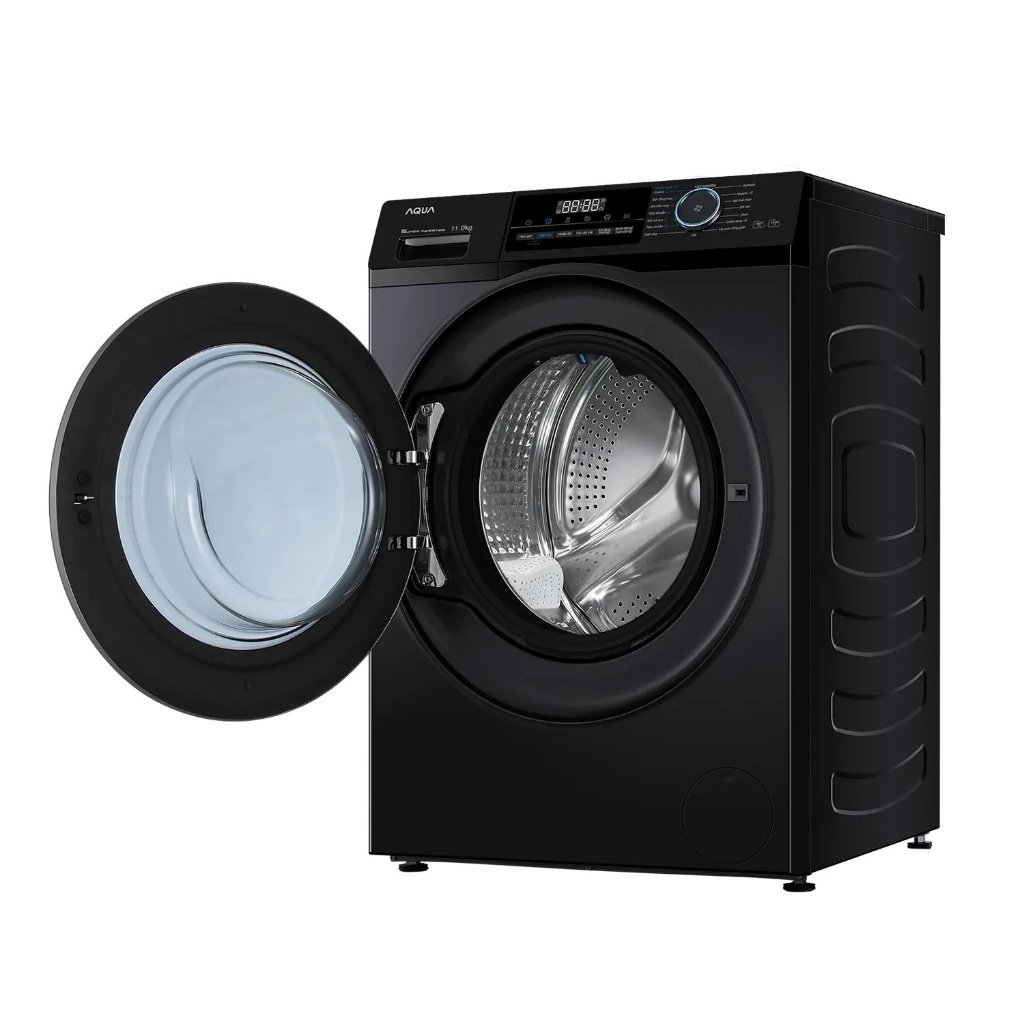 Máy giặt Aqua AQD-D1102G BK 11kg cửa trước lồng ngang, Bảo hành chính hãng 24 tháng