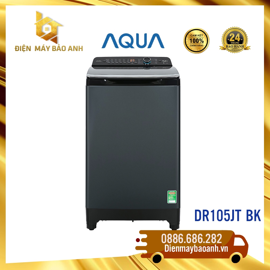 Máy giặt Aqua AQW-DR105JT BK 10,5kg cửa trên lồng đứng – Model 2023, Bảo hành chính hãng 24 tháng